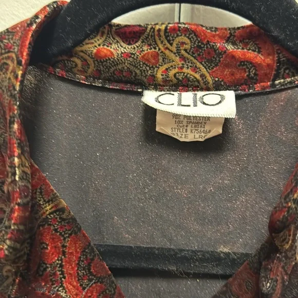 Dark velvet vintage paisley shirt. In great condition! - Picture 3 of 6